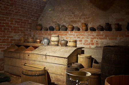 Belarus. The Grodno region. Mir Castle is a museum and castle complex. Exhibits inside the castle. May 22, 2017のeditorial素材