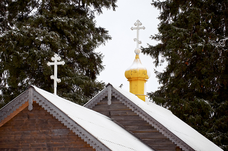 Russia. Karelia. Wooden church in the village of Kinerma in Karelia. November 16, 2017のeditorial素材