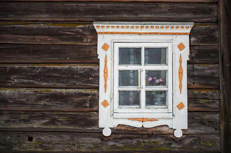 Russia. Karelia. Wooden house in the village of Kinerma in Karelia. November 16, 2017のeditorial素材
