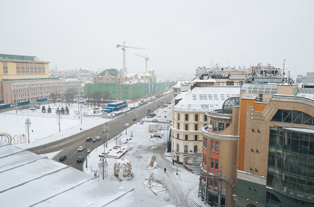 Russia. Moscow. Panoramic view of Moscow from the roof of the Central Children's Shop. February 11, 2018のeditorial素材