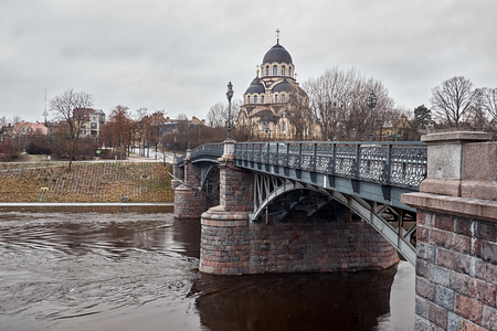 Lithuania. Vilnius. Znamensky church near the Zverinsky bridge in Vilnius. December 31, 2017のeditorial素材