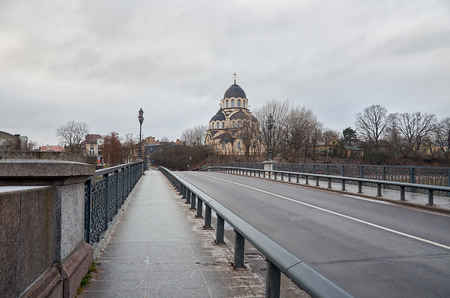 Lithuania. Vilnius. Znamensky church near the Zverinsky bridge in Vilnius. December 31, 2017のeditorial素材