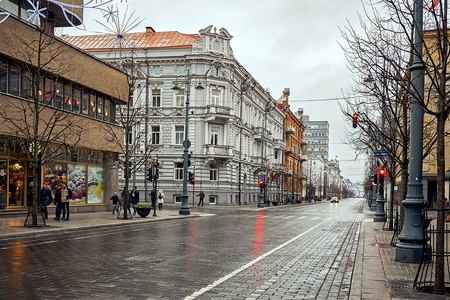Lithuania. Vilnius. The old streets of Vilnius. New Year in Vilnius. December 31, 2017のeditorial素材