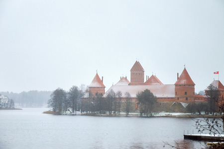 Lithuania. Trakai. Trakai Castle on Lake Galve in Lithuania. December 31, 2017のeditorial素材