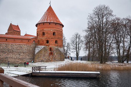 Lithuania. Trakai. Trakai Castle on Lake Galve in Lithuania. December 31, 2017