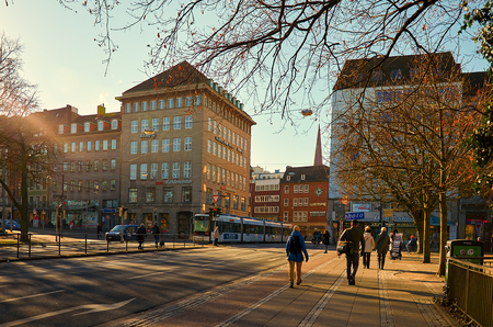 Germany. Bremen. Houses on the streets of Bremen in Germany. February 14, 2018のeditorial素材