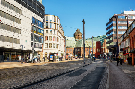 Germany. Bremen. Houses on the streets of Bremen in Germany. February 14, 2018のeditorial素材