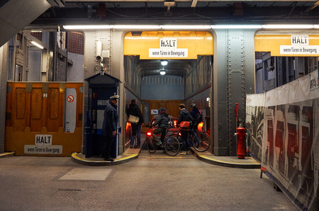 Germany. Hamburg. Old tunnel under the river Elbe in Hamburg. February 13, 2018のeditorial素材