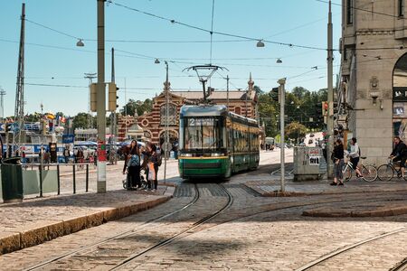 Finland. Helsinki. Houses and streets of Helsinki. Urban autumn landscape. September 16, 2018のeditorial素材