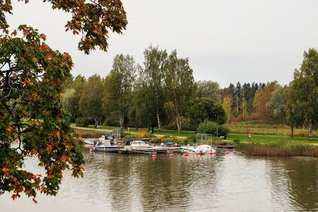 Finland. Porvoo. Houses and streets of Porvoo. City autumn landscape. September 21, 2018のeditorial素材