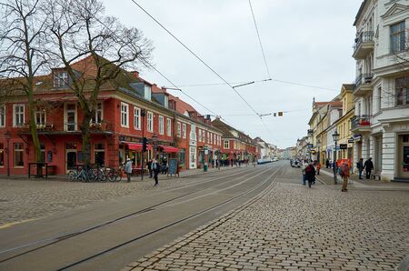 Germany. Potsdam. Houses and streets of Potsdam. Cityscape. February 18, 2018