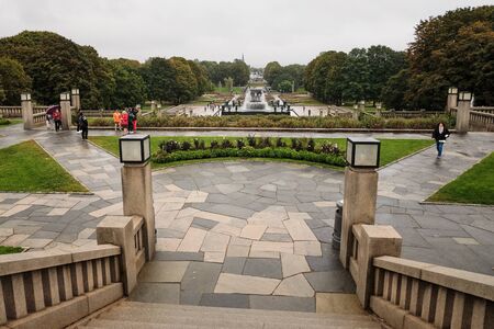 Norway. Oslo. Vigeland Sculpture Park. Part of a large Frogner park. September 18, 2018のeditorial素材