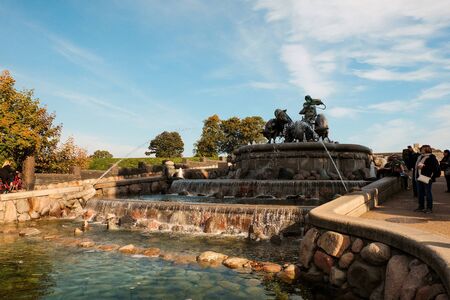 Denmark. Copenhagen. Gefion Fountain. The largest fountain in Copenhagen. September 19, 2018のeditorial素材