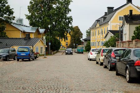 Finland. Porvoo. Houses and streets of Porvoo. City autumn landscape. September 21, 2018のeditorial素材