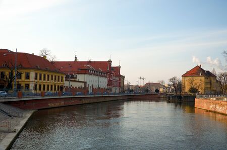 Poland. Wroclaw Houses and streets of the city of Wroclaw. Cityscape. February 20, 2018