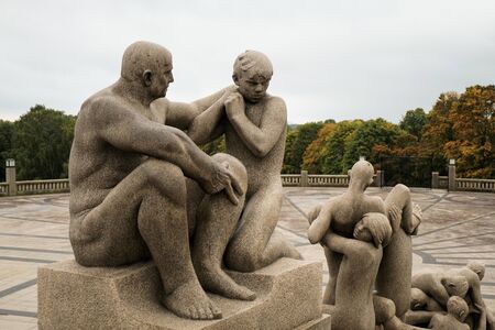 Norway. Oslo. Vigeland Sculpture Park. Part of a large Frogner park. September 18, 2018