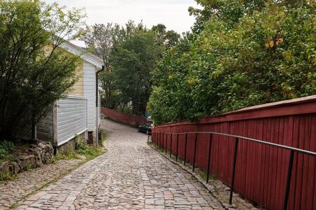 Finland. Porvoo. Houses and streets of Porvoo. City autumn landscape. September 21, 2018のeditorial素材