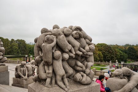 Norway. Oslo. Vigeland Sculpture Park. Part of a large Frogner park. September 18, 2018のeditorial素材