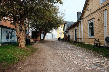 Finland. Porvoo. Houses and streets of Porvoo. City autumn landscape. September 21, 2018のeditorial素材