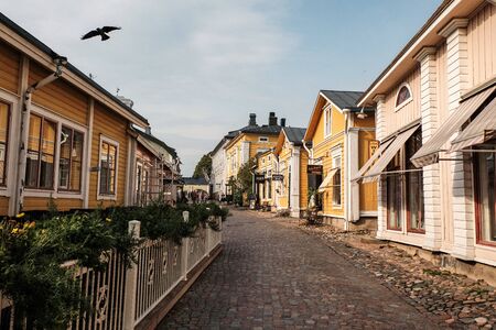 Finland. Porvoo. Houses and streets of Porvoo. City autumn landscape. September 21, 2018のeditorial素材