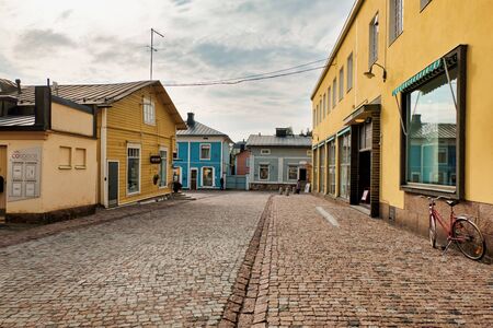 Finland. Porvoo. Houses and streets of Porvoo. City autumn landscape. September 21, 2018のeditorial素材
