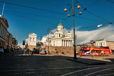 Finland. Helsinki. Helsinki Cathedral (St. Nicholas Cathedral) on Senate Square. September 16, 2018のeditorial素材