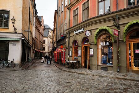 Sweden. Stockholm. Houses and streets of Stockholm. Autumn cityscape. September 17, 2018のeditorial素材