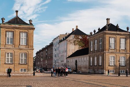 Denmark. Copenhagen. Houses and streets of Copenhagen. City autumn landscape. September 19, 2018のeditorial素材