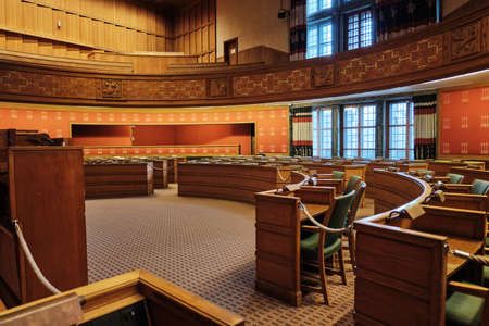 Norway. Oslo. Oslo City Hall. The interior of the Town Hall. September 18, 2018のeditorial素材
