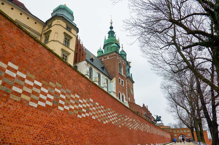 Poland. Krakow. Houses and street of the city of Krakow. Cityscape. February 21, 2018のeditorial素材