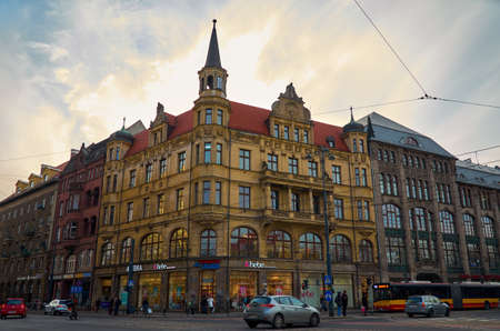 Poland. Wroclaw Houses and streets of the city of Wroclaw. Cityscape. February 20, 2018