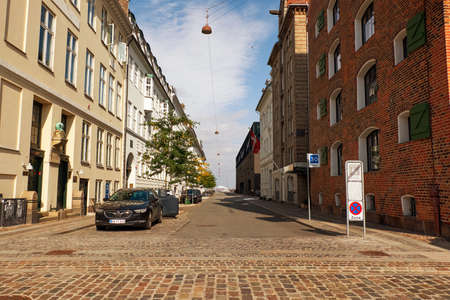 Denmark. Copenhagen. Houses and streets of Copenhagen. City autumn landscape. September 19, 2018のeditorial素材