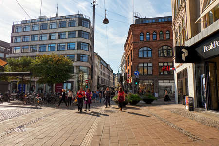 Denmark. Copenhagen. Houses and streets of Copenhagen. City autumn landscape. September 19, 2018のeditorial素材
