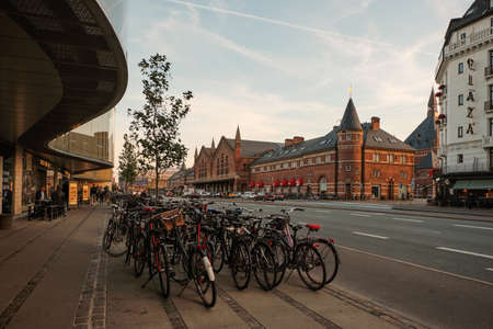 Denmark. Copenhagen. Houses and streets of Copenhagen. City autumn landscape. September 19, 2018のeditorial素材