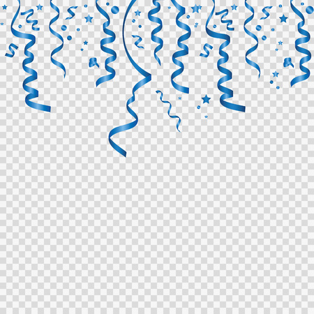 Serpentine golden  isolated on checkered background. Gold confetti. Festive vector illustration -のイラスト素材