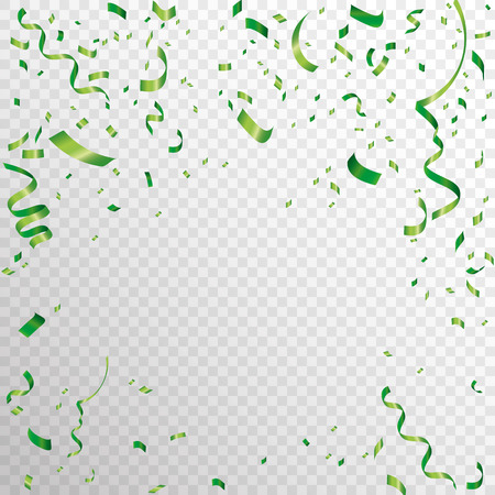 Serpentine golden  isolated on checkered background. Gold confetti. Festive vector illustration -のイラスト素材