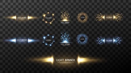 Golden banner for advertising. Christmas abstract. Vector illustration for stocks.のイラスト素材