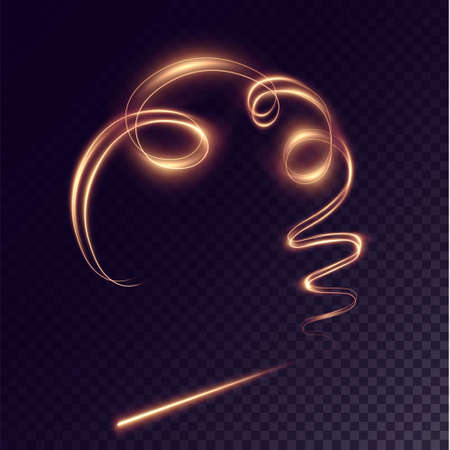 Festive golden luminous line. Shiny confetti with golden glowing effectのイラスト素材