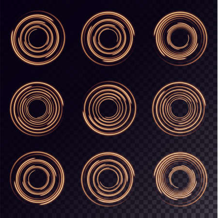 collection of light yellow halftone lines. radial gold vector linesのイラスト素材