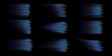 Set of speed lines isolate on transparent the background. Collection