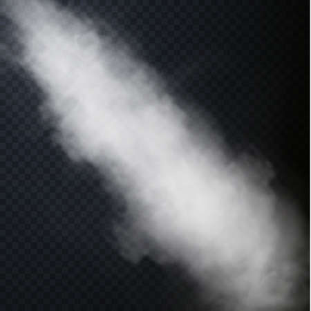 White smoke puff isolated on transparent black background. PNG. Steamのイラスト素材