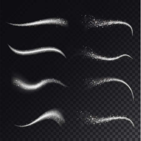 Light trail twirl dust white . PNG Magical light white cometのイラスト素材