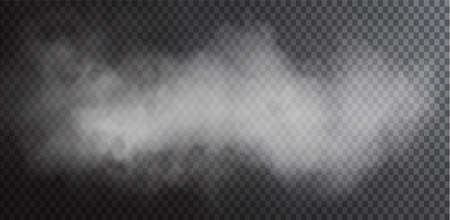 White smoke puff isolated on transparent black background. PNG. Steamのイラスト素材