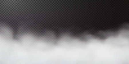 White smoke puff isolated on transparent black background. PNG. Steamのイラスト素材