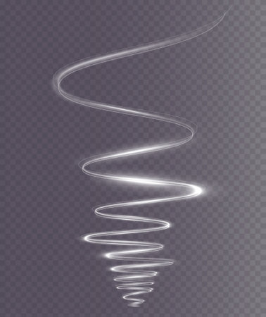Light white Twirl. Curve light effect of white line. Luminousのイラスト素材