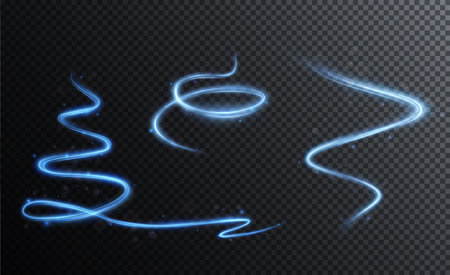 Light blue Twirl. Curve light effect of blue line. PNGのイラスト素材