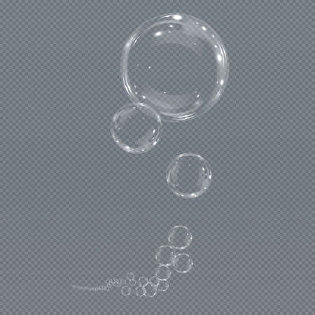 Collection of realistic soap bubbles. Png Bubbles are located onのイラスト素材