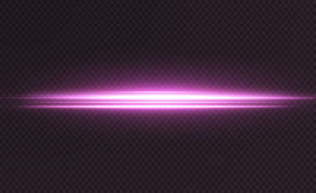 pink horizontal lens flares pack. Laser beams, horizontal light raysのイラスト素材