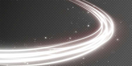 Luminous white lines of speed. Light glowing effect. Abstract motion