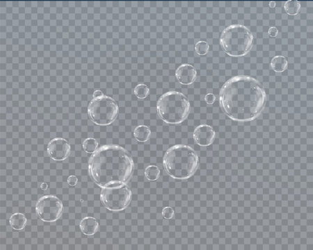 Collection of realistic soap bubbles. Png Bubbles are located onのイラスト素材